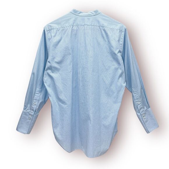 Nili Lotan Button Down Shirt Women Size M Blue Striped Long Sleeve Old Money - Picture 3 of 9